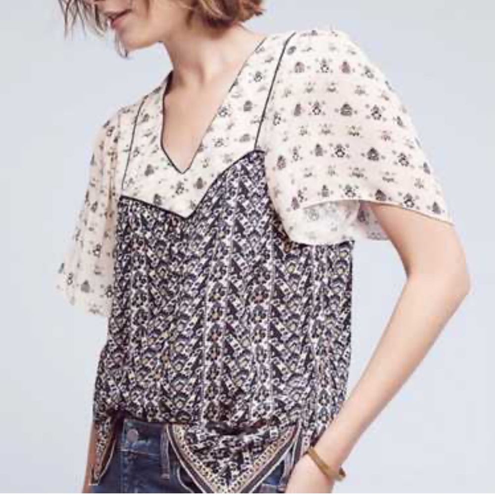 Anthropologie Pepin‎ Floral Patterned Women's blouse Top ladies M